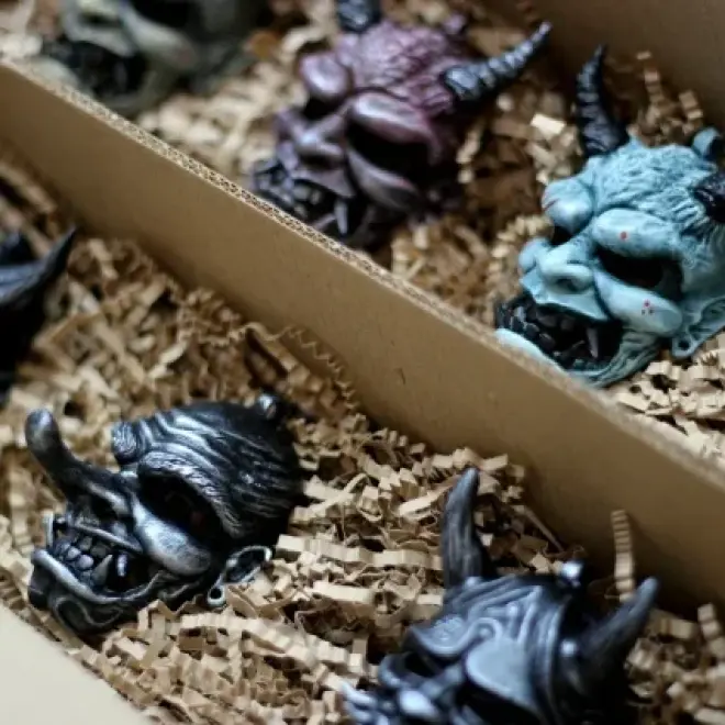 Японская маска демона Oni Ханья Hannya Tengu