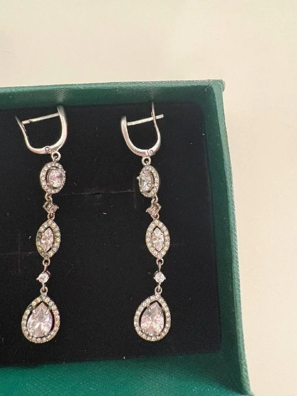 Серьги Swarovski, серебро 925 пробы