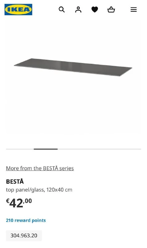 Стеклянная столешница Ikea Besta 120x40