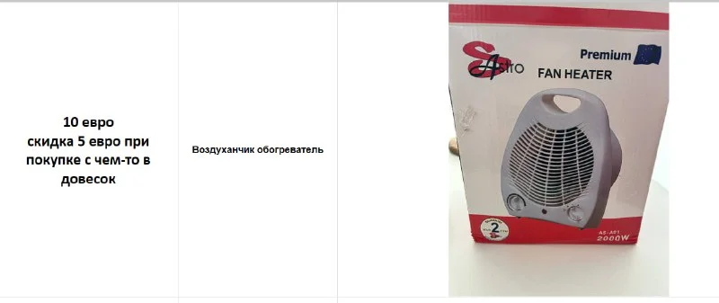 Вентиляторный обогреватель S.A. Sito