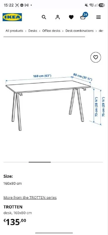 Письменный стол Ikea TROTTEN