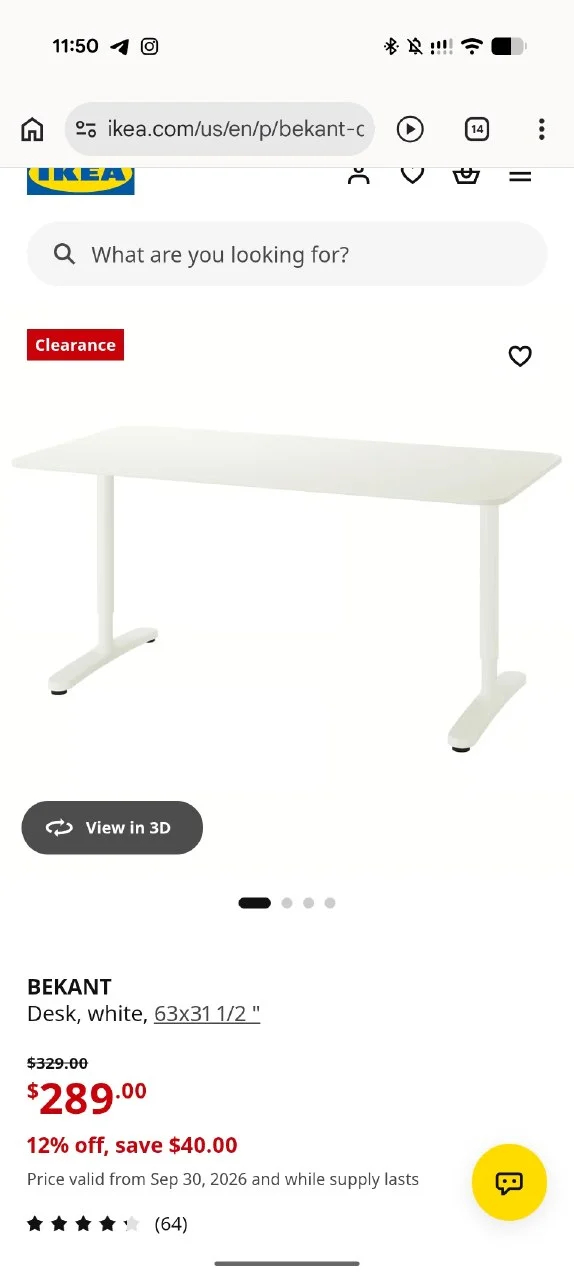 Стол IKEA BEKANT