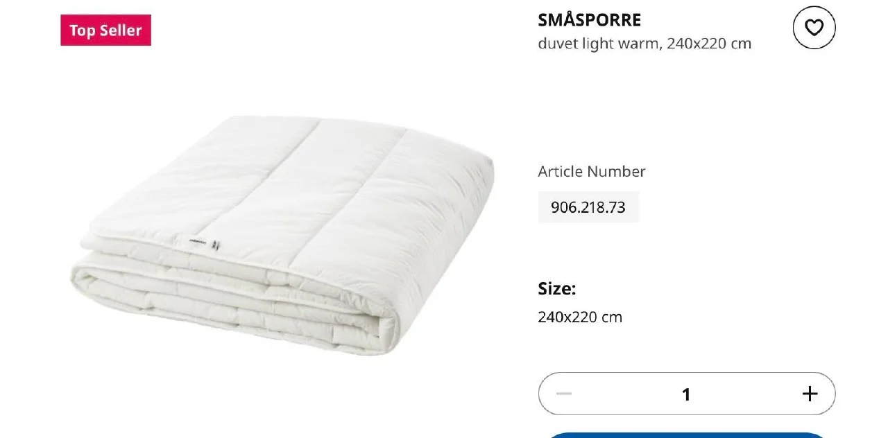 Одеяло IKEA SMÅSPORRE