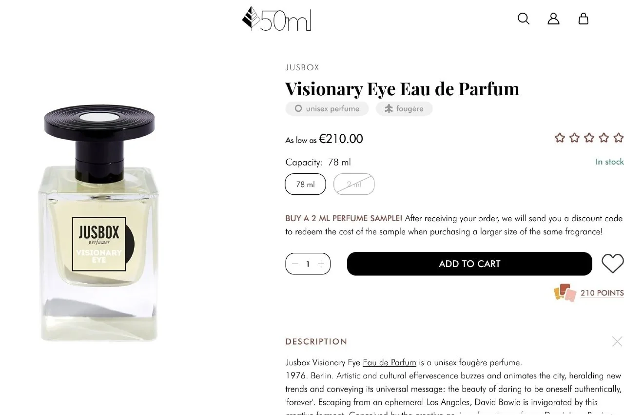 Парфюм JUSBOX Visionary Eye Eau de Parfum